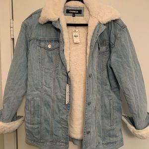 EXPRESS Fur denim jacket